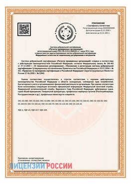 Приложение СТО 03.080.02033720.1-2020 (Образец) Отрадное Сертификат СТО 03.080.02033720.1-2020